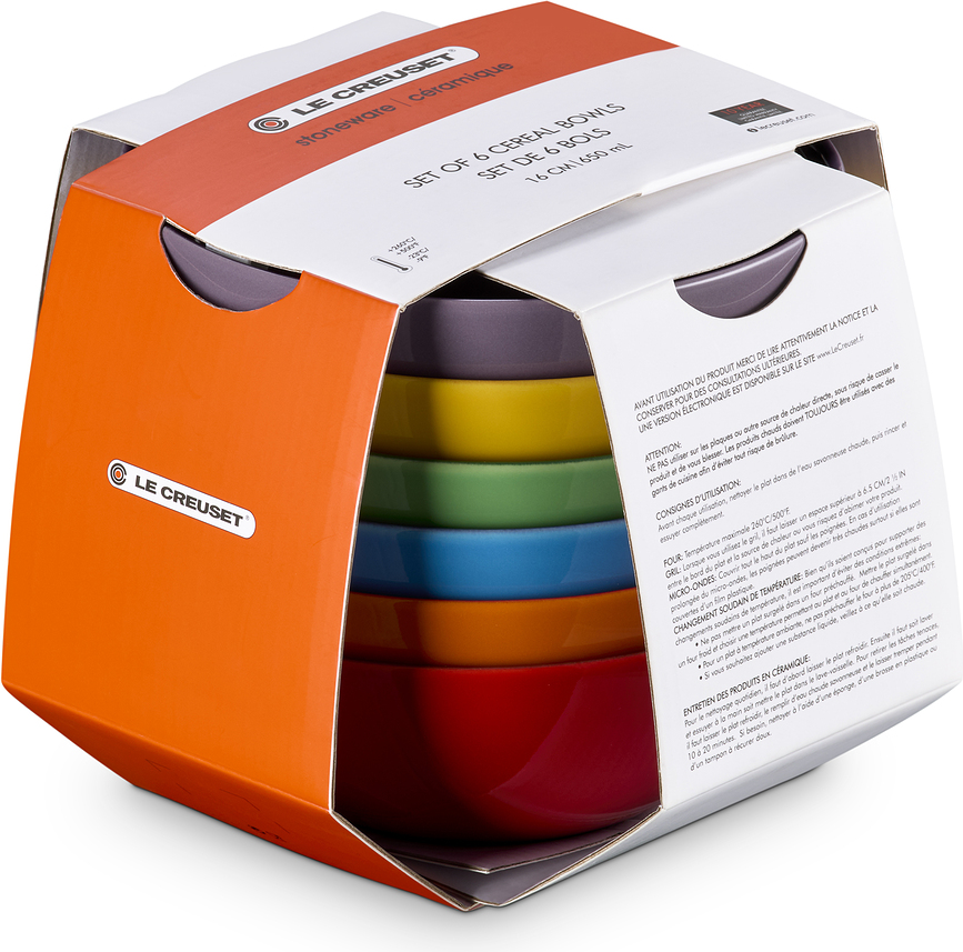 Le Creuset Rainbow Μπολ για δημητριακά, 650 ml, 6 τμχ