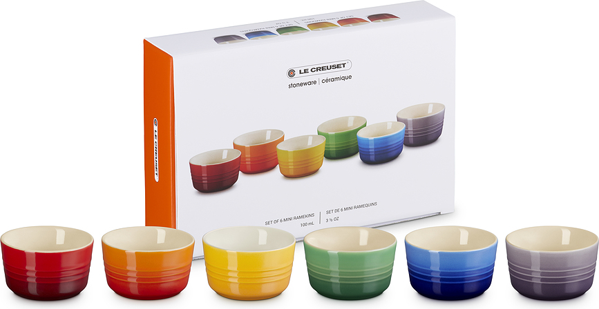 Le Creuset Rainbow Ramequins 100 ml, Lot de 6