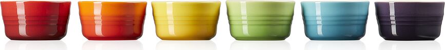 Le Creuset Rainbow Ramequins 8 cm, multicolores, Lot de 6