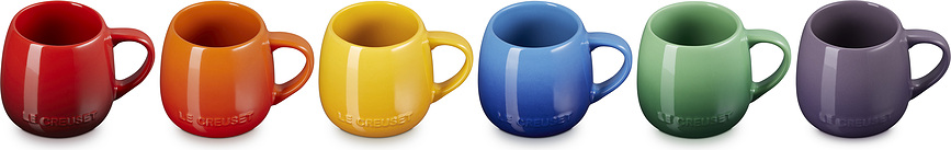 Le Creuset Rainbow Tasses 320 ml, multicolores, Lot de 6