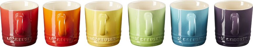 Le Creuset Rainbow Tasses à Espresso 100 ml, multicolores, Lot de 6