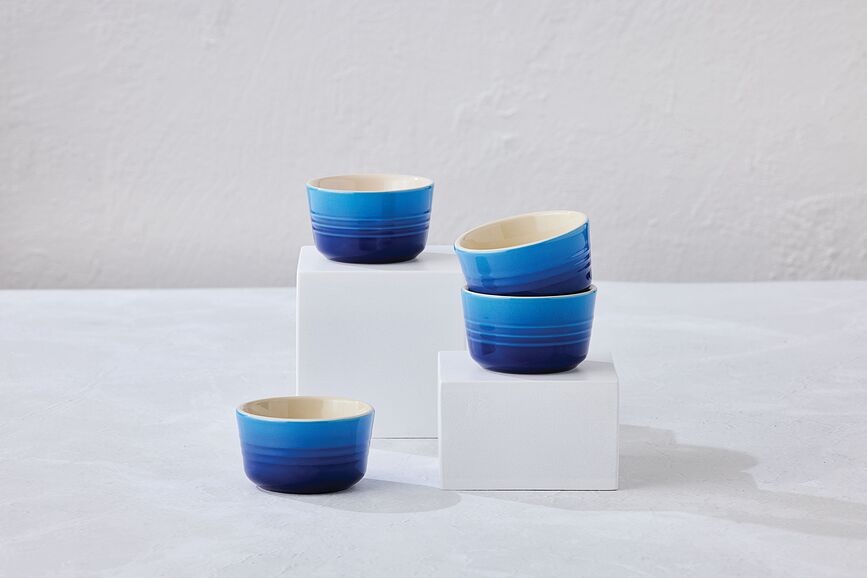 Le Creuset Posodice za peko in serviranje, 8 cm, plamensko oranžna, 4 kosi