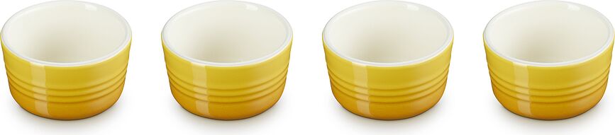 Le Creuset Ramequins 8 cm, jaune soleil, Lot de 4