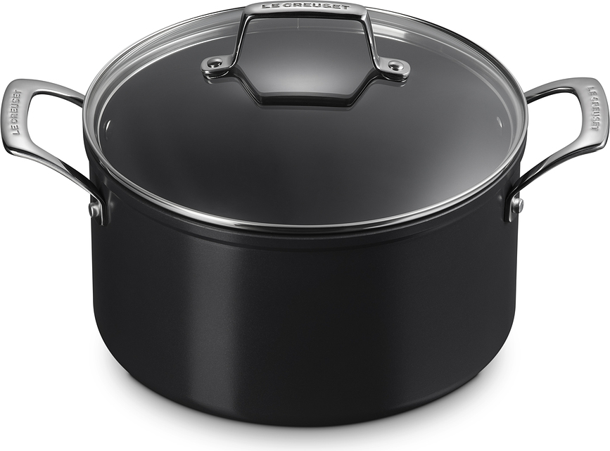 Le Creuset Set loncev in ponev, neprijemljivi, črni, aluminij, 8-delni set