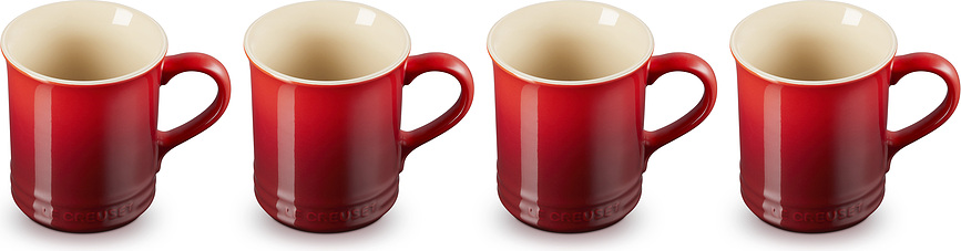 Le Creuset Skodelice, 400 ml, češnjeve, 4 kosi