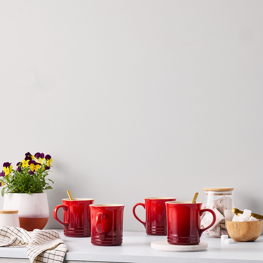 Le Creuset Skodelice, 400 ml, češnjeve, 4 kosi