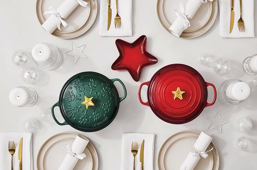 Le Creuset Tanjur za grickalice božićni u obliku zvijezde trešnja