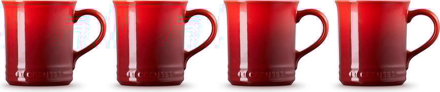 Le Creuset Tasses 400 ml, cerise, Lot de 4