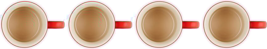 Le Creuset Tasses 400 ml, cerise, Lot de 4