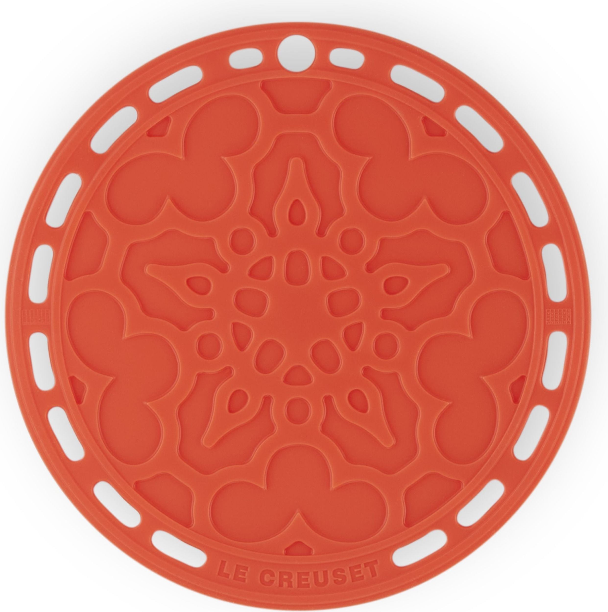Le Creuset Untersetzer für heißes Geschirr 20 cm mit Muster Feuriges Orange