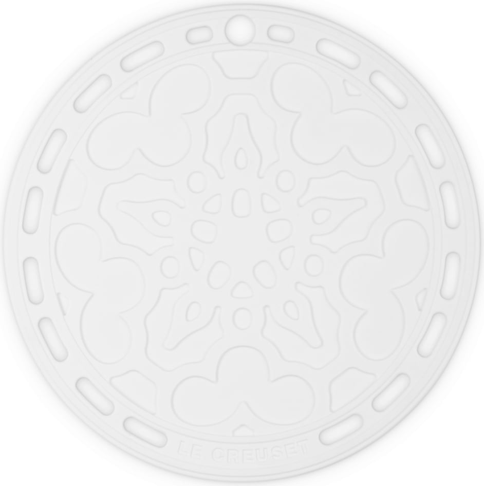 Le Creuset Untersetzer für heißes Geschirr 20 cm mit Muster weiß