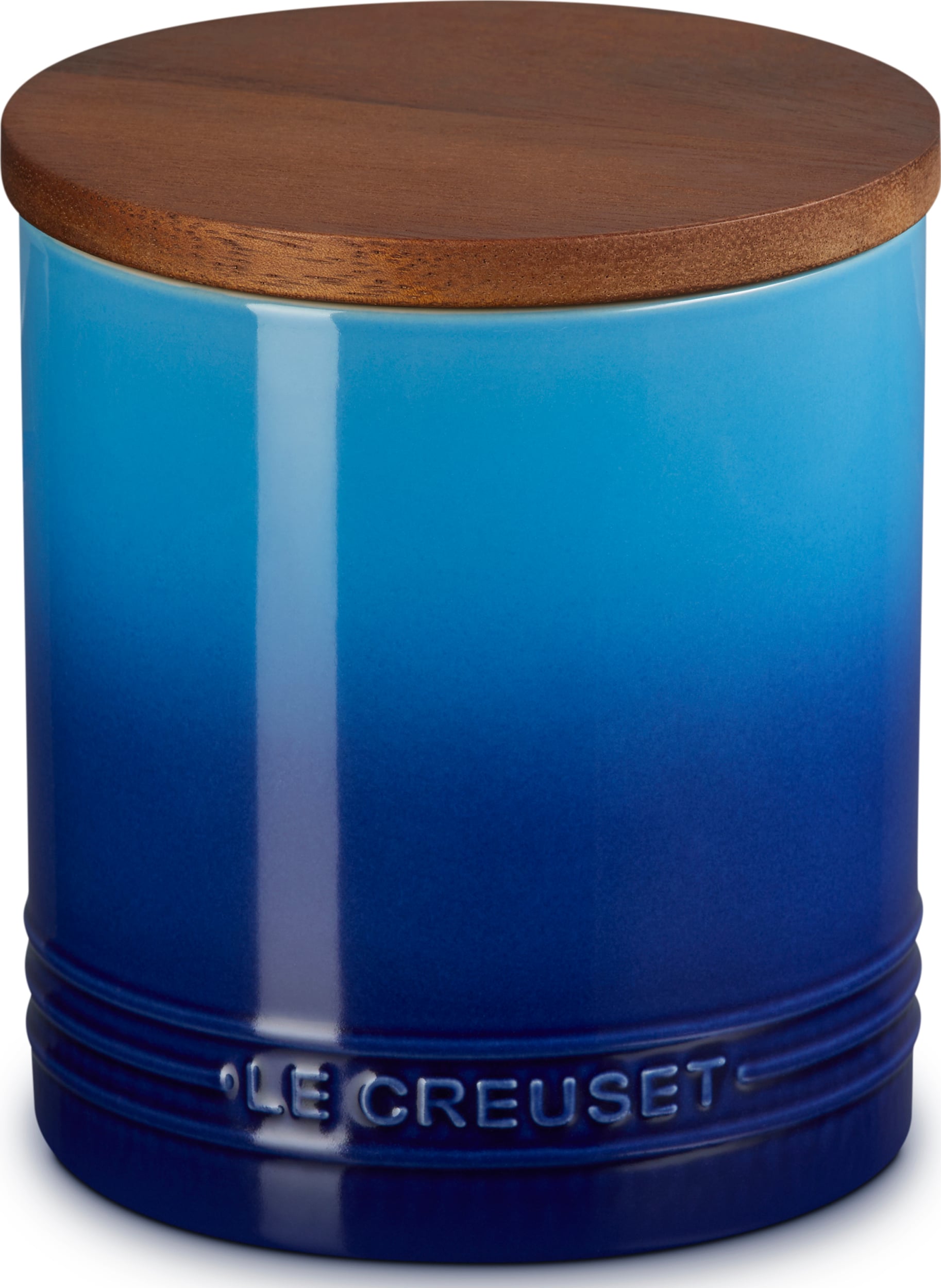 Vorratsdosen keramisch Le Creuset Vorratsdose Mit Holzdeckel, 1, 1 L, Tiefblau