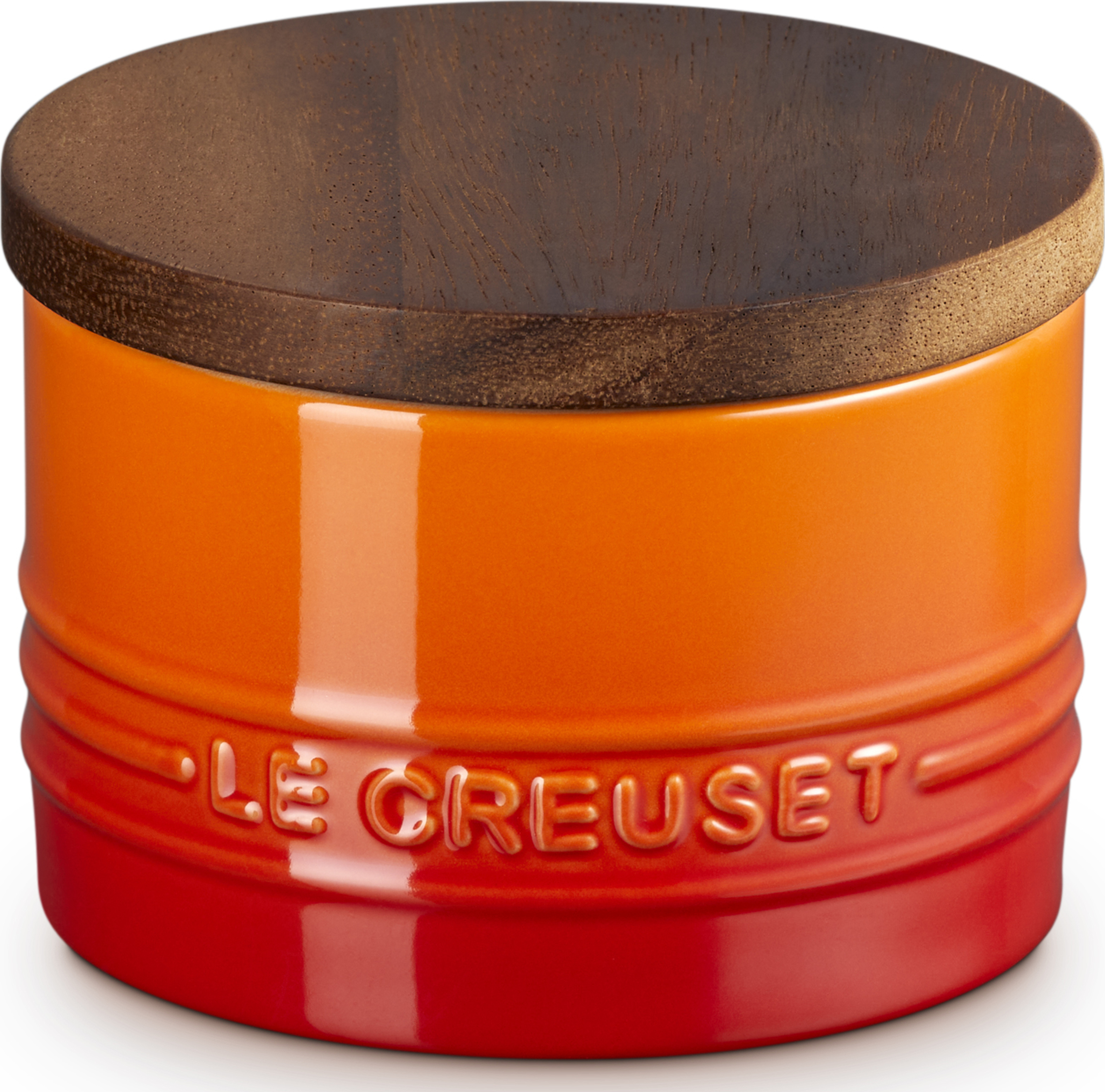 Le Creuset Vorratsdose mit Holzdeckel, 200 ml, Ofenrot