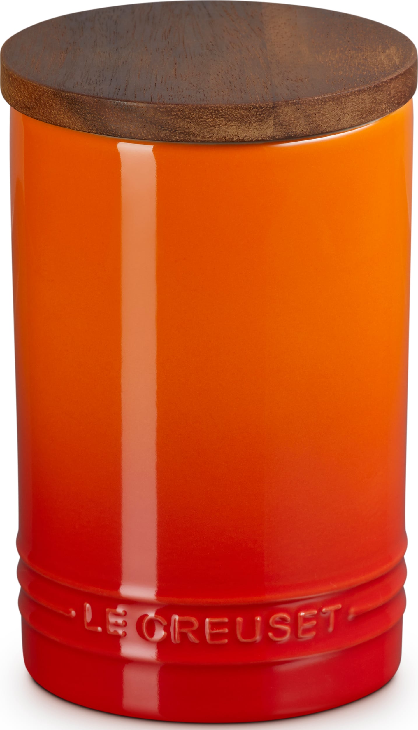 Vorratsdosen keramisch Le Creuset Vorratsdose Mit Holzdeckel, 770 Ml, Flammenorange