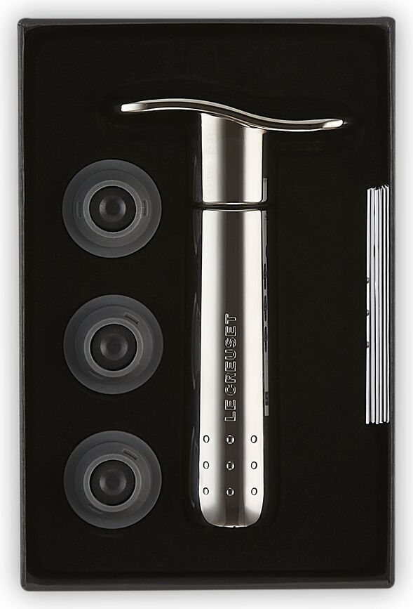 Le Creuset WA-137B Pompe à Vin en métal, argent foncé