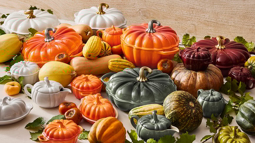 Mantequera Le Creuset, diseño de calabaza, blanca