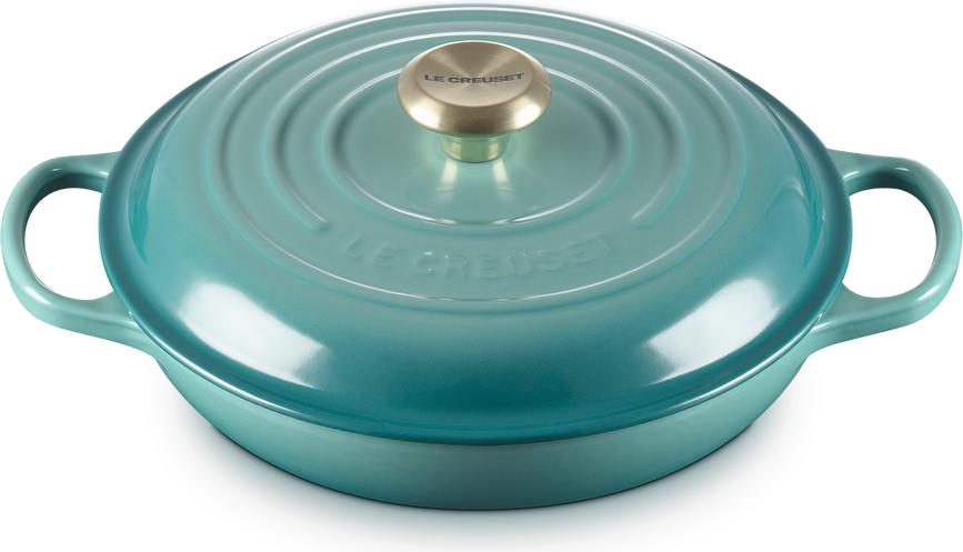 Marmite Gourmet basse 26 cm, bleu riviera