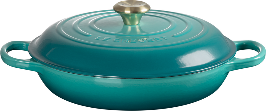 Marmite Gourmet basse 28 cm, bleu riviera