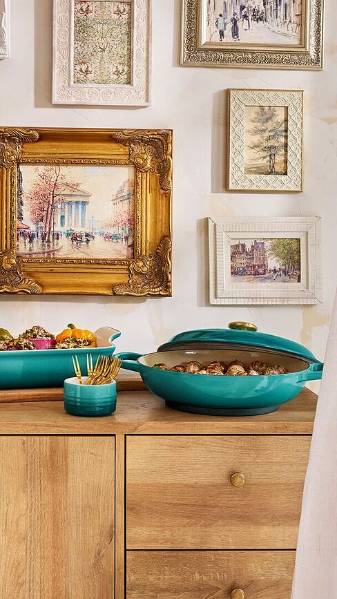 Marmite Gourmet basse 30 cm, bleu riviera