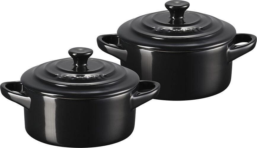 Mini Cocotte Geschirr zum Backen und Servieren 250 ml schwarz 2 St.