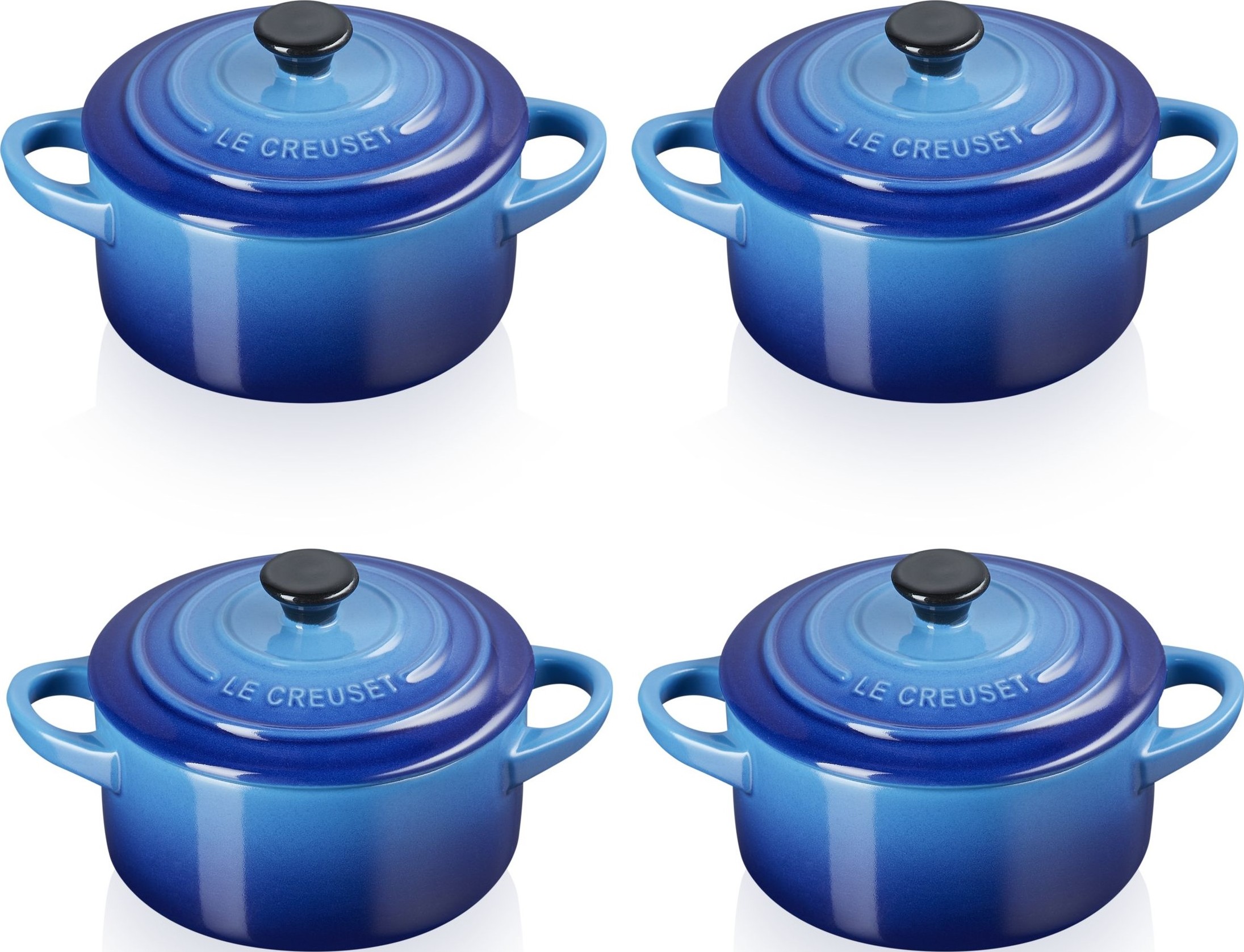 Mini Cocotte Geschirr zum Backen und Servieren 250 ml tiefes Blau 4 St.