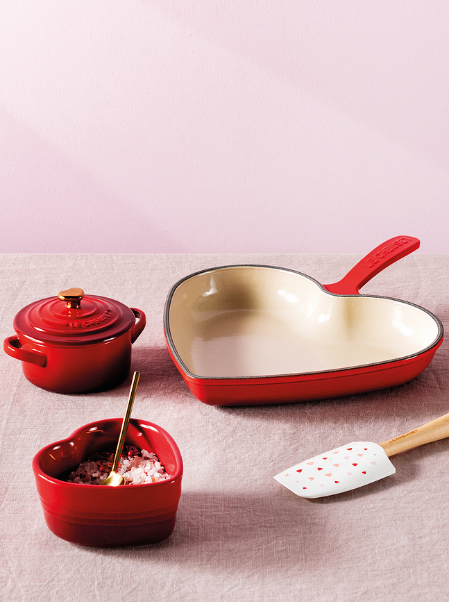 Mini Cocotte Heart Mini-Cocotte pour cuisson et service, 250 ml, rose clair