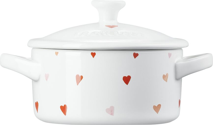 Mini Cocotte Heart para hornear y servir, de cerámica, con forma de corazón