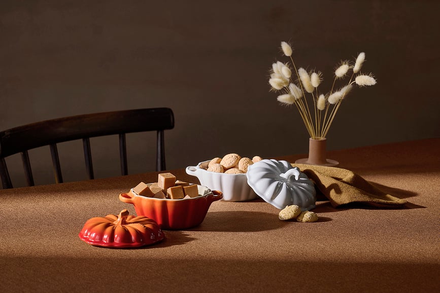 Cazuela con forma de calabaza Le Creuset, 350 ml, burdeos