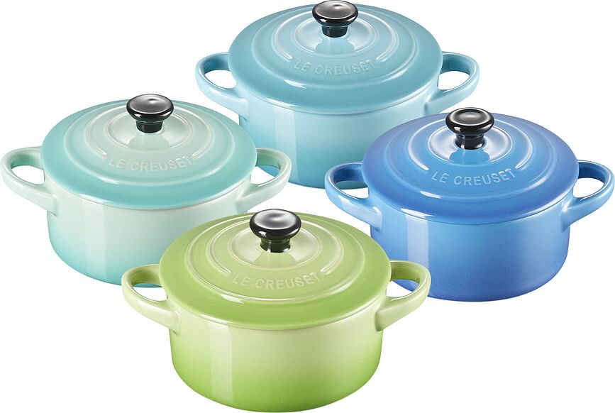 Mini Cocotte Metallics Geschirr zum Backen und Servieren 250 ml 4 St.