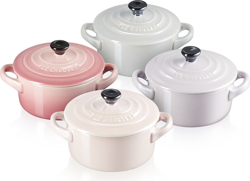 Mini Cocotte Metallics Geschirr zum Backen und Servieren 250 ml rosa 4 St.