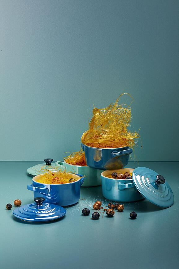 Mini Cocotte Metallics Σκεύη Μίνι Cocotte για ψήσιμο και σερβίρισμα, 250 ml, μπλε και πράσινα, 4 τμχ