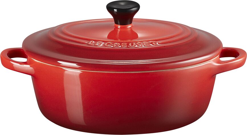 Mini Cocotte ovalada para hornear y servir, 12 cm, rojo cereza