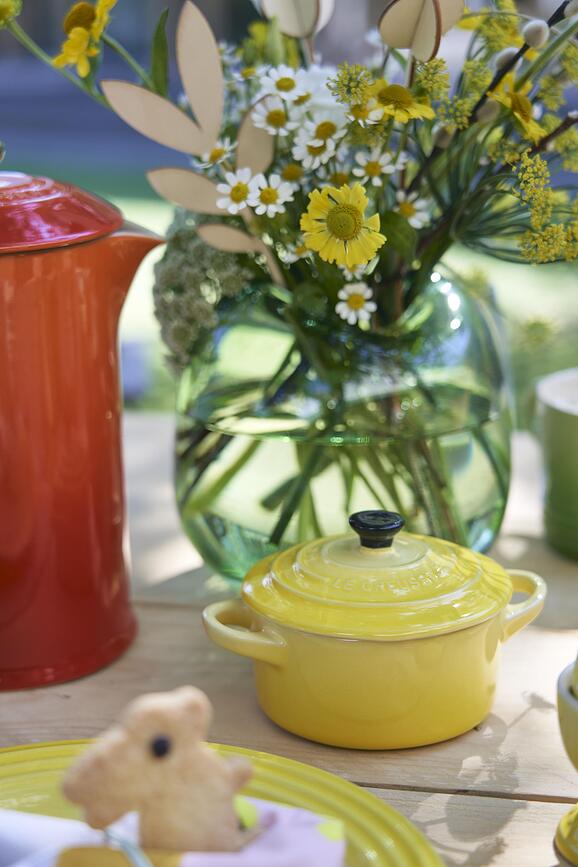 Mini Cocotte para hornear y servir, de cerámica, 250 ml, cereza, Pack de 4 unidades