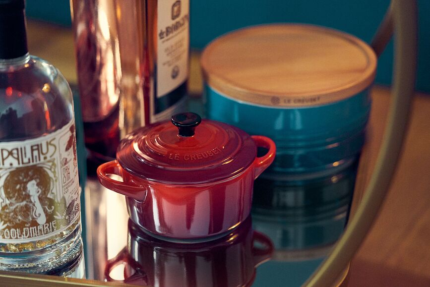 Cocotte Mini para hornear y servir, 250 ml, azul profundo