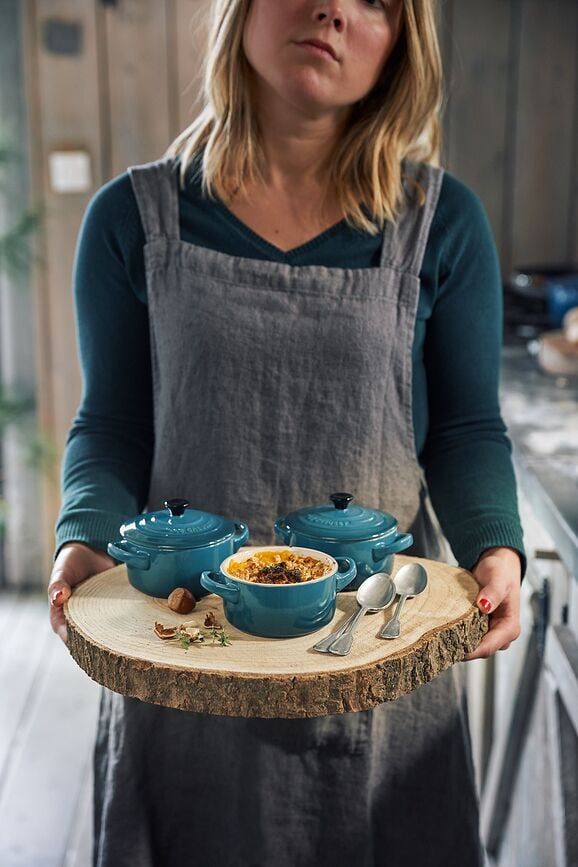 Cocotte Mini para hornear y servir, 250 ml, azul profundo