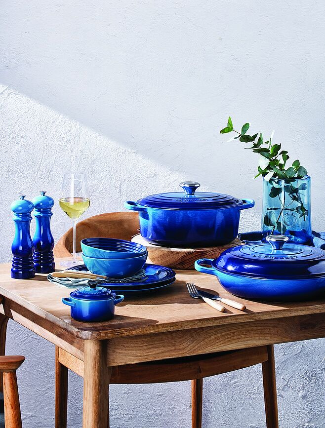 Cocotte Mini para hornear y servir, 250 ml, azul profundo