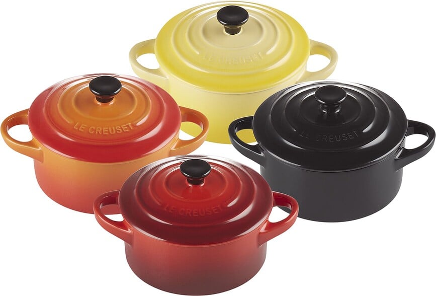 Mini Cocotte Ramequins 250 ml, multicolores, Lot de 4