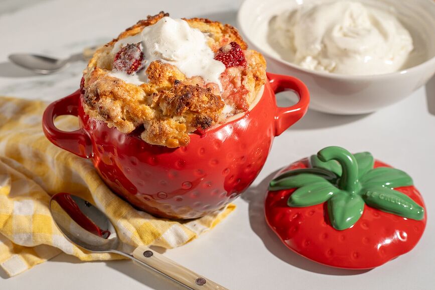 Mini Cocotte ugnsform och serveringsskål jordgubbe 570 ml