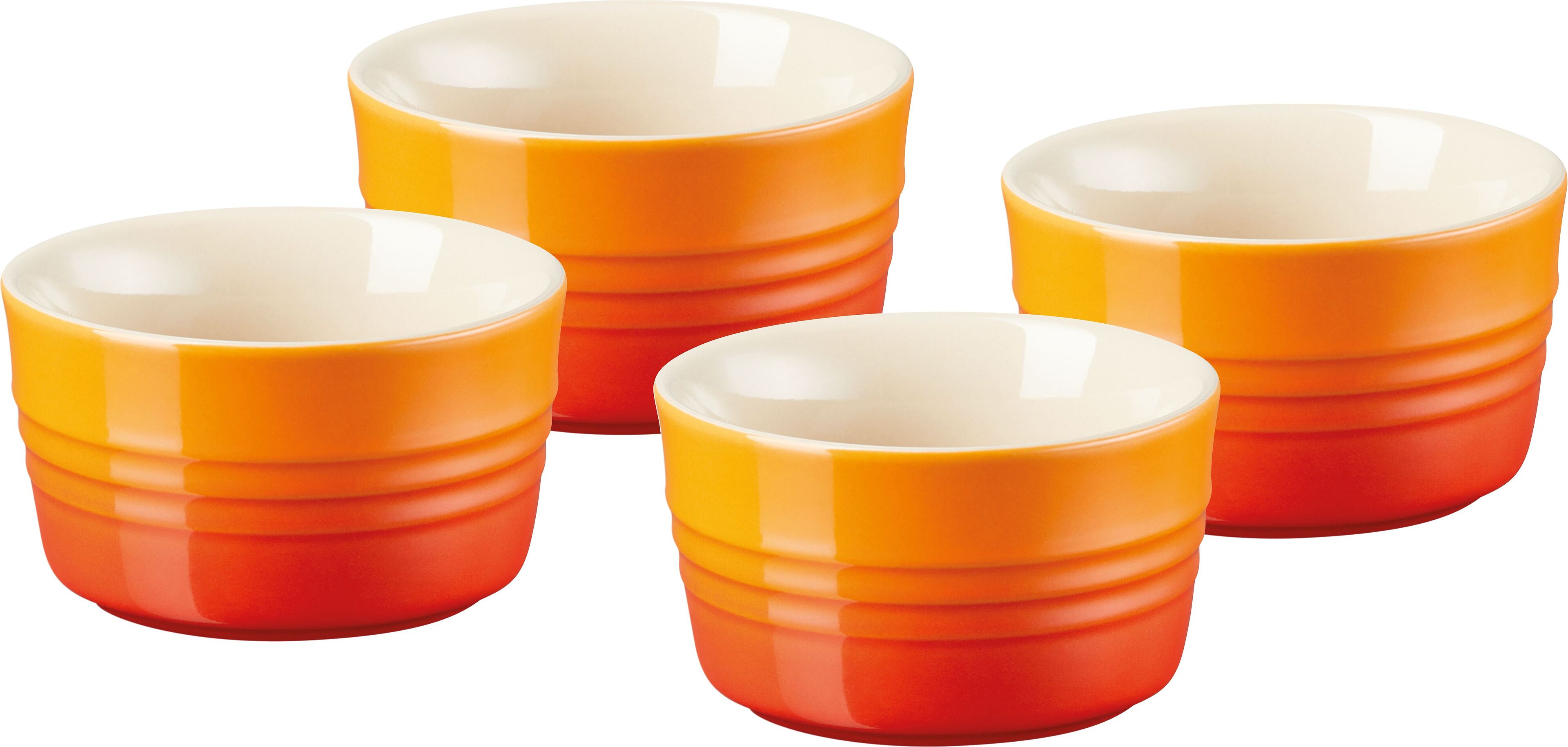 Mištičky na pečenie a servírovanie Le Creuset 8 cm ohnivo oranžové 4 ks