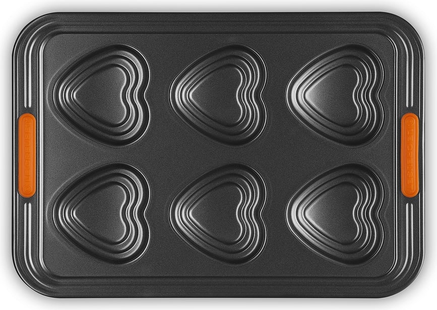 Molde para 6 Muffins antiadherente Heart, forma de corazón