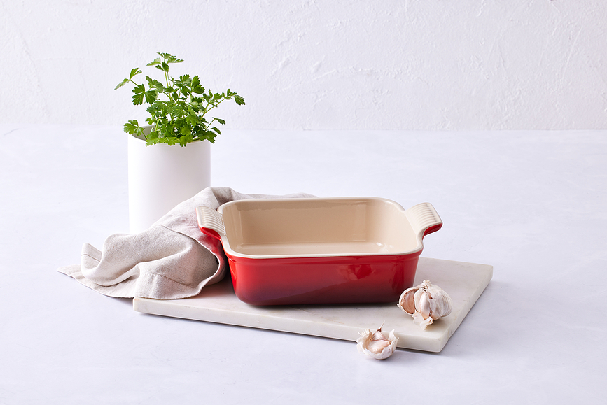 Fuente para Horno cuadrada Heritage, 23 cm, rosa claro