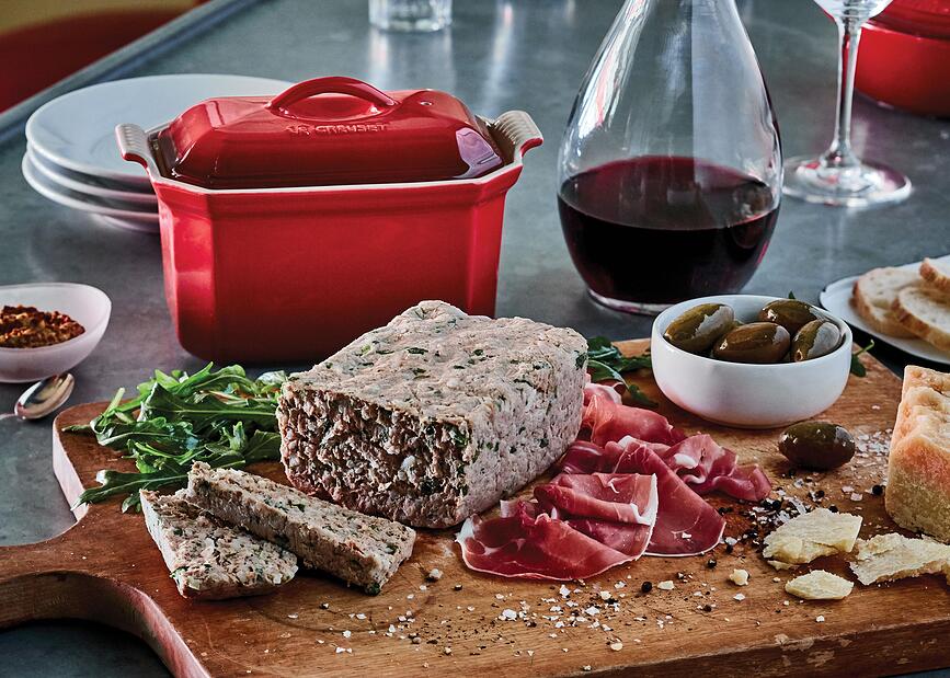 Terrina con prensa Heritage, 14 cm, rojo cereza