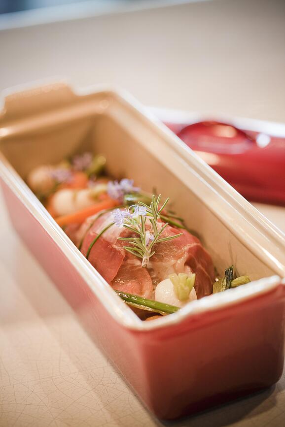 Terrina con prensa Heritage, 14 cm, rojo cereza