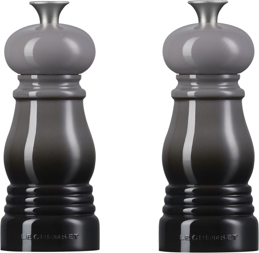 Molinillos de sal y pimienta Le Creuset, 11 cm, grises, 2 unidades