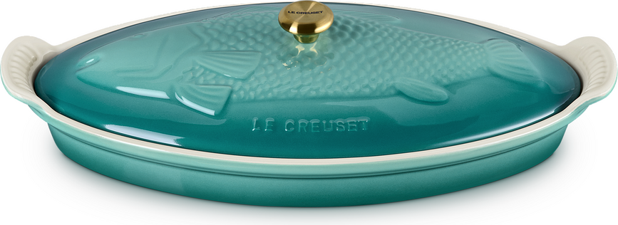 Moule à poisson Le Creuset 34 cm, bleu riviera