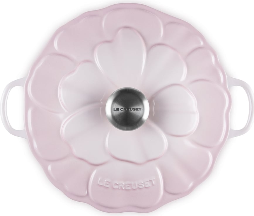 Olla Gourmet, 26 cm, diseño de flor, rosa claro