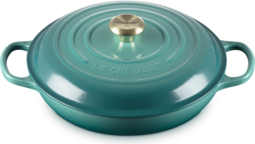 Olla Gourmet baja 26 cm, azul riviera