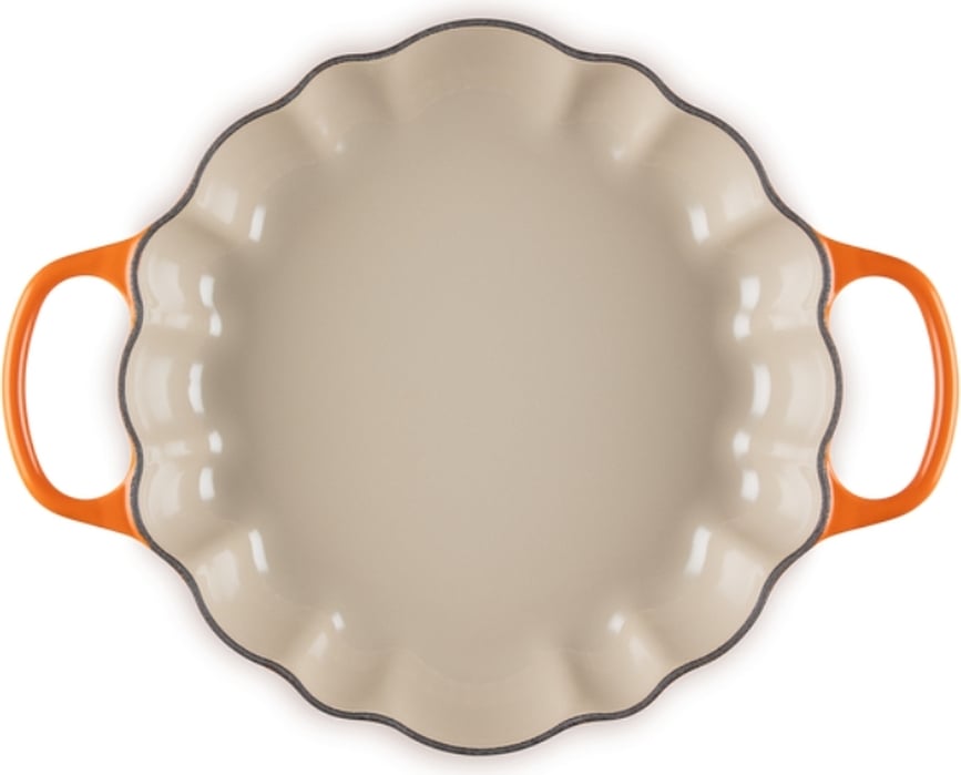 Cazuela Gourmet con forma de calabaza, 28 cm, blanca