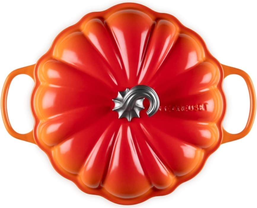Cazuela Gourmet con forma de calabaza, 28 cm, blanca