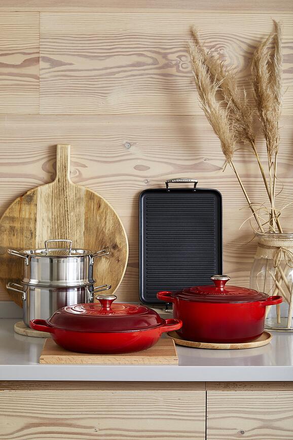 Plancha de Asar de aluminio antiadherente Le Creuset, 35 cm, acanalada